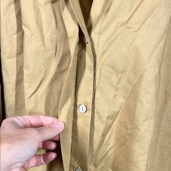 Vince Tan Button Up Blouse. MSRP $325 - Picture 3 of 9
